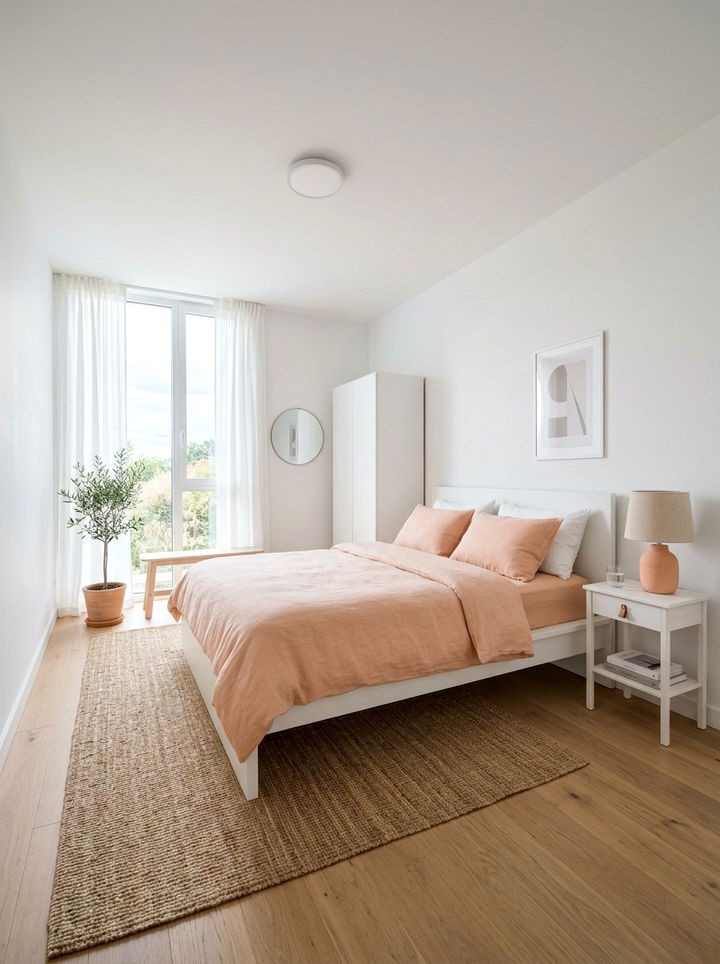 Minimalist Peach And White Bedroom - 30 peach and white bedroom ideas