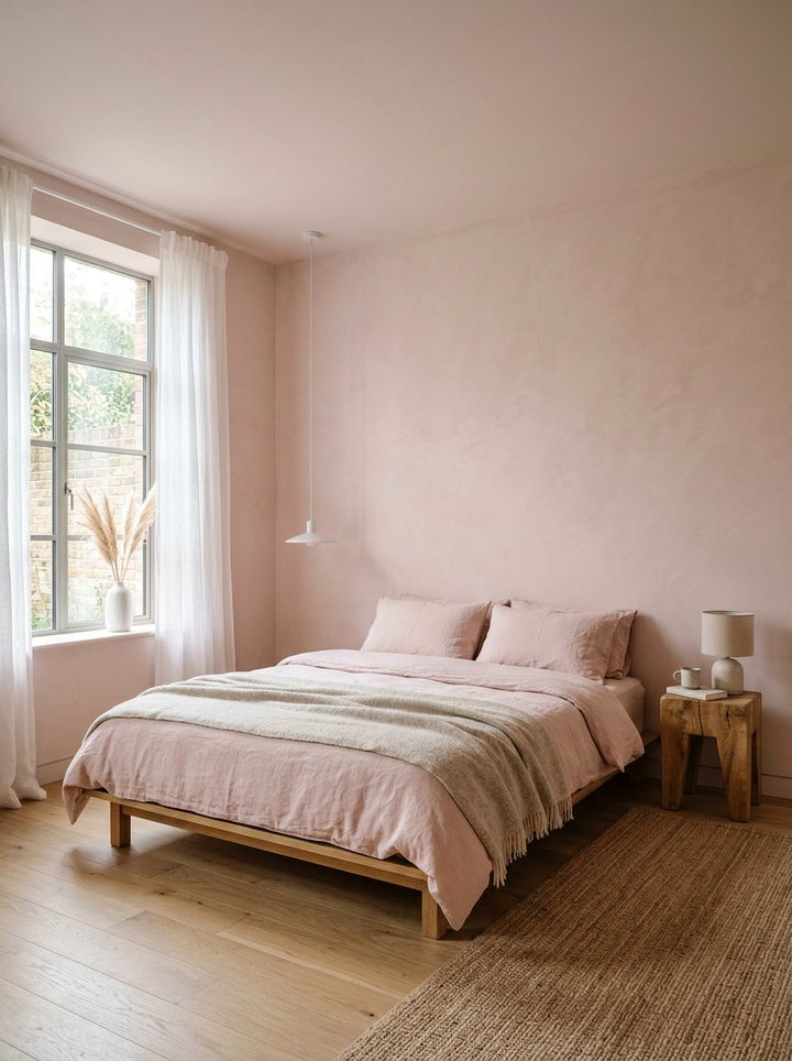 30 Elegant Bedroom Dusty Pink Walls for a Soft Romantic Feel