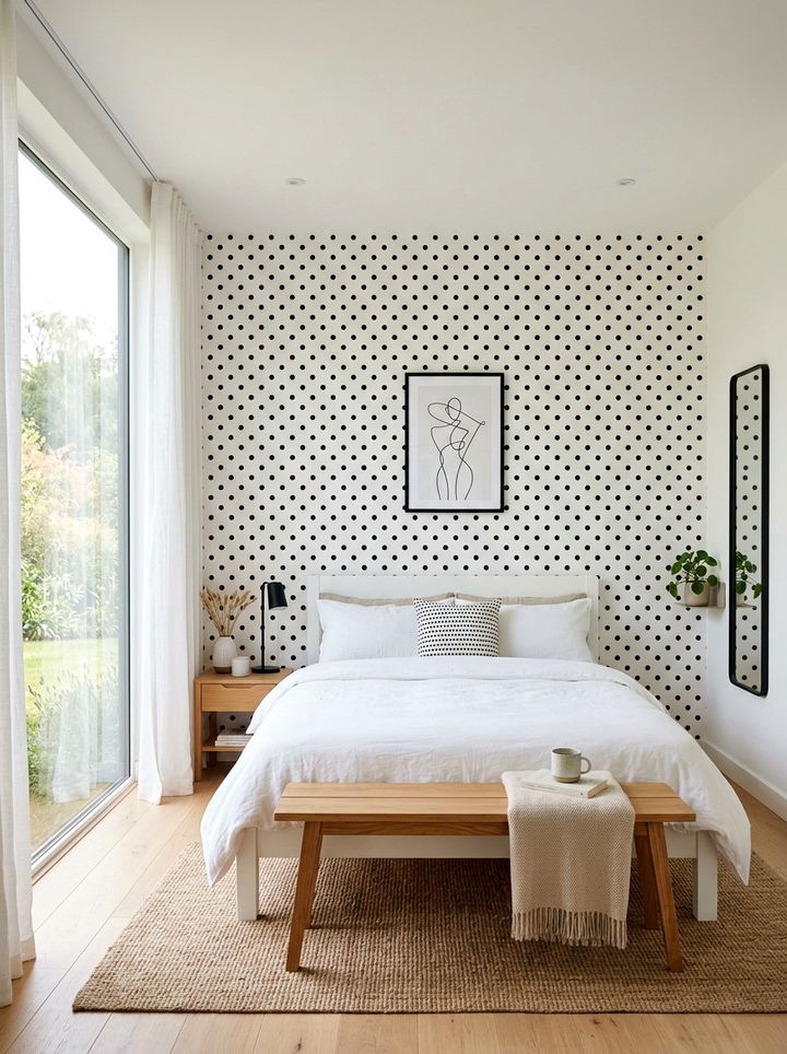 Minimalist Polka Dot Wallpaper - 30 bedroom removable wallpapers