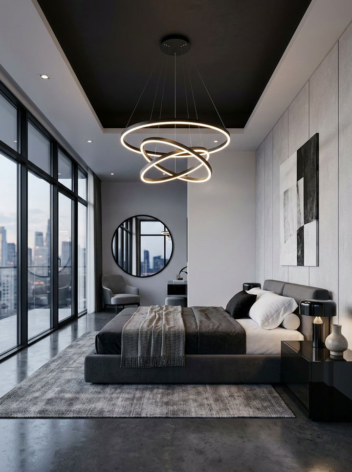 Minimalist Ring LED Chandelier - 30 bedroom chandeliers