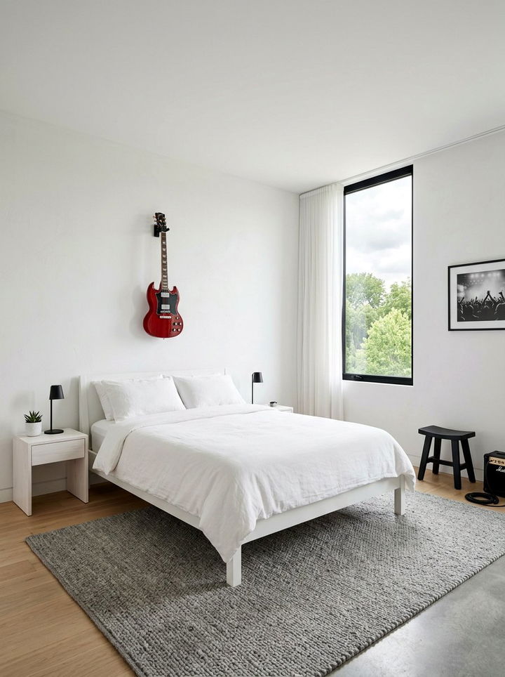 Minimalist Rock Bedroom - 30 rock and roll bedroom ideas