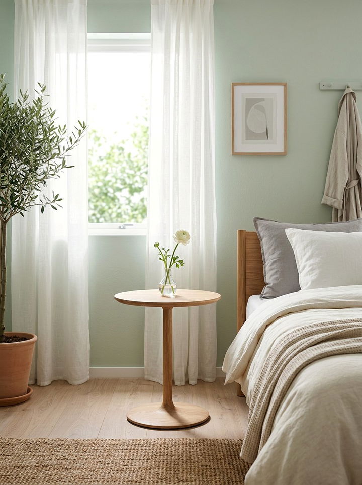 Minimalist Round Nightstand - 30 bedroom nightstand ideas