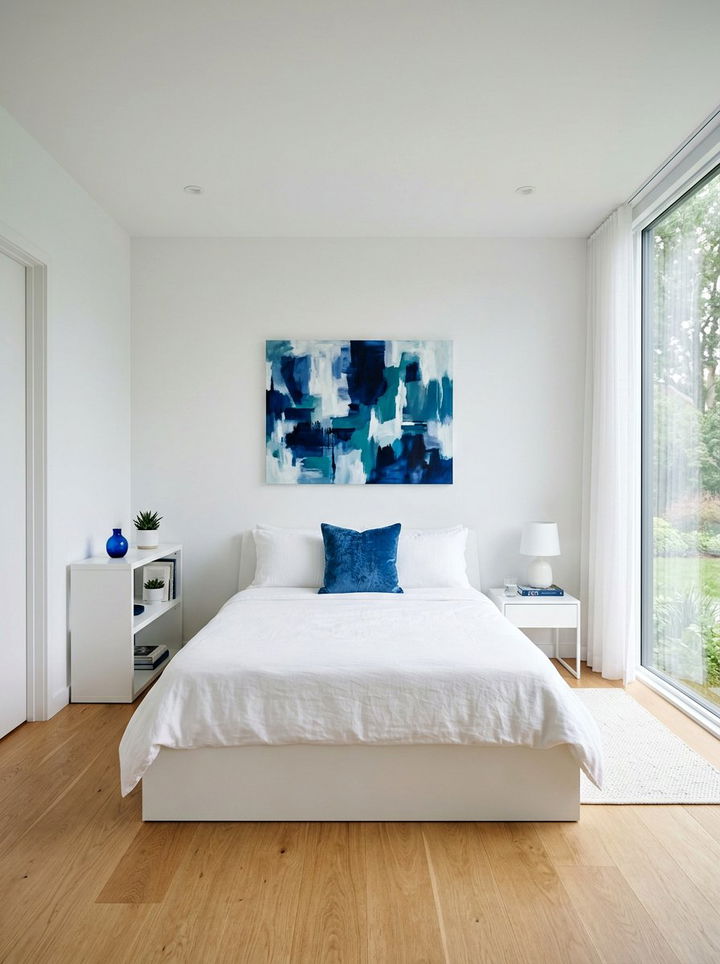 Minimalist Sapphire Blue Bedroom - 30 sapphire bedroom ideas