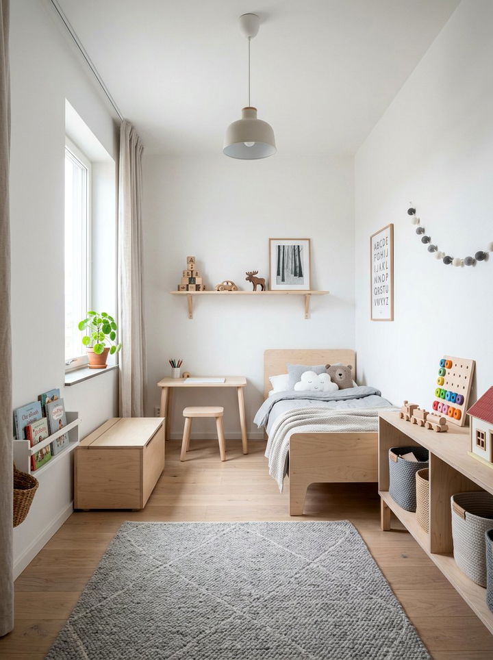 Minimalist Scandinavian Kids Room - 30 boy and girl shared bedroom ideas