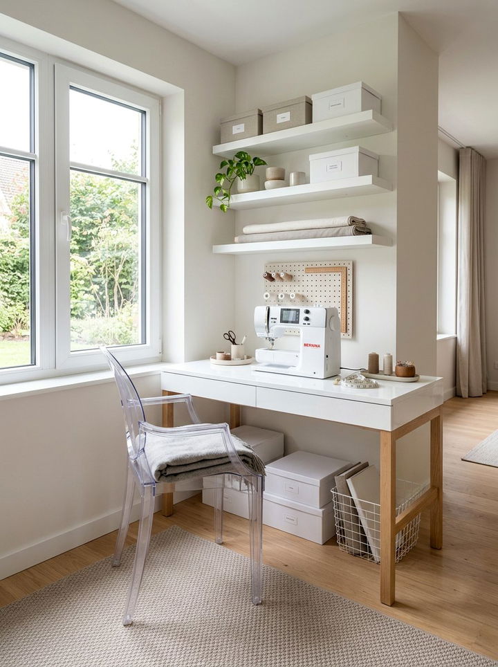 Minimalist Sewing Nook - 30 bedroom sewing nook ideas