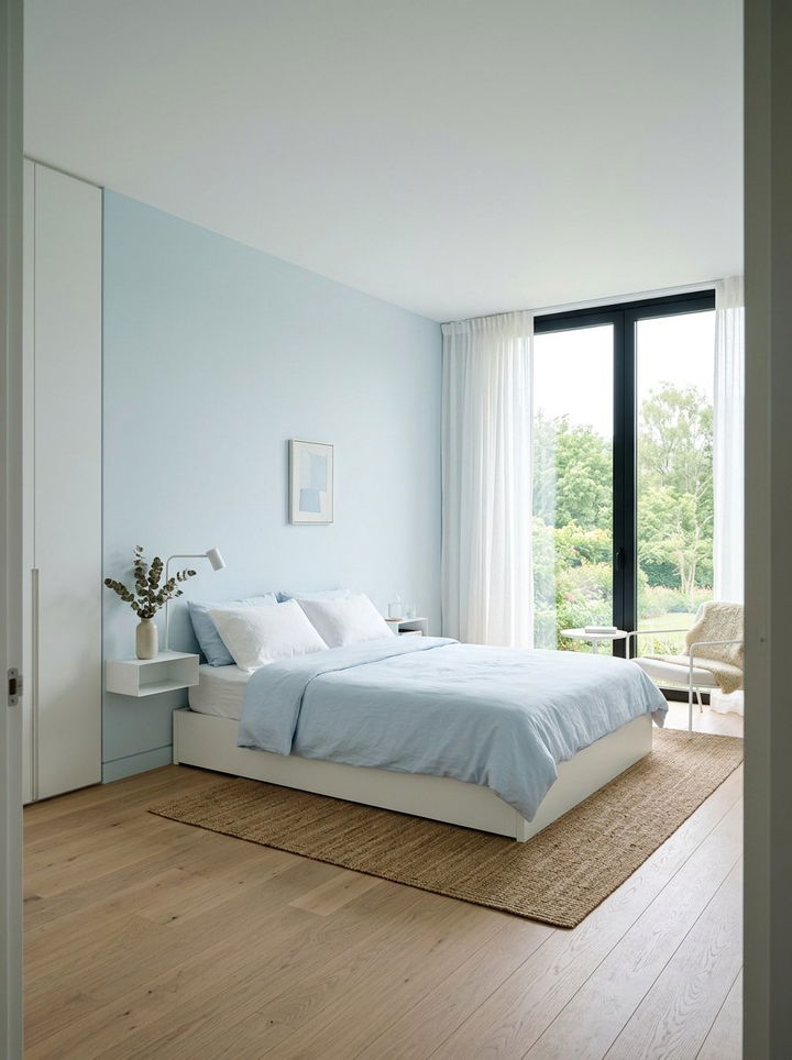 Minimalist Sky Blue Bedroom - 30 ocean blue bedroom ideas
