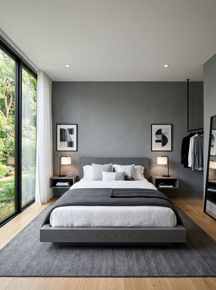 Minimalist Slate Gray Bedroom - 30 gray bedroom furniture ideas