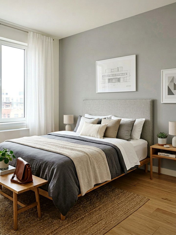 Minimalist Slim Linen Headboard - 30 bedroom linen headboards