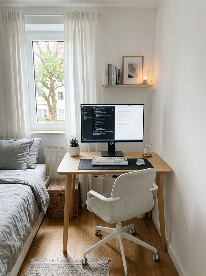 Minimalist Small Desk Setup - 30 gaming bedroom ideas
