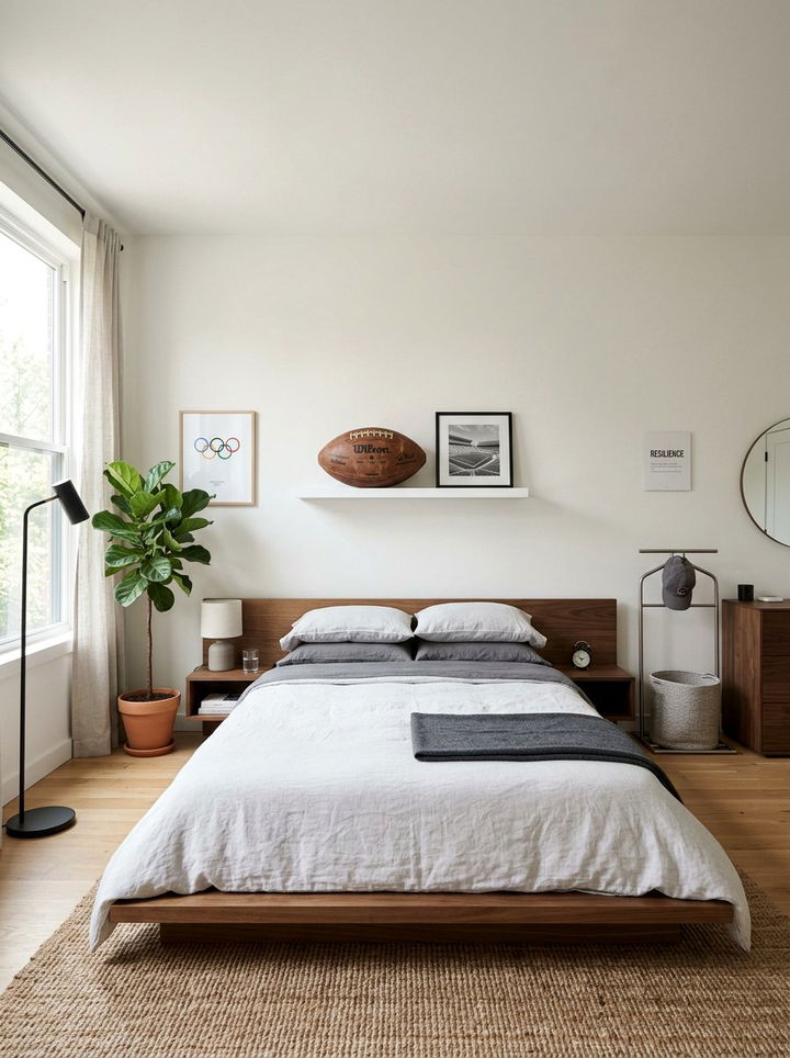 Minimalist Sports Aesthetic - 30 football bedroom ideas