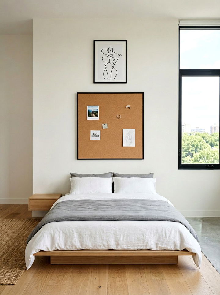 Minimalist Square Cork Board - 30 bedroom cork boards