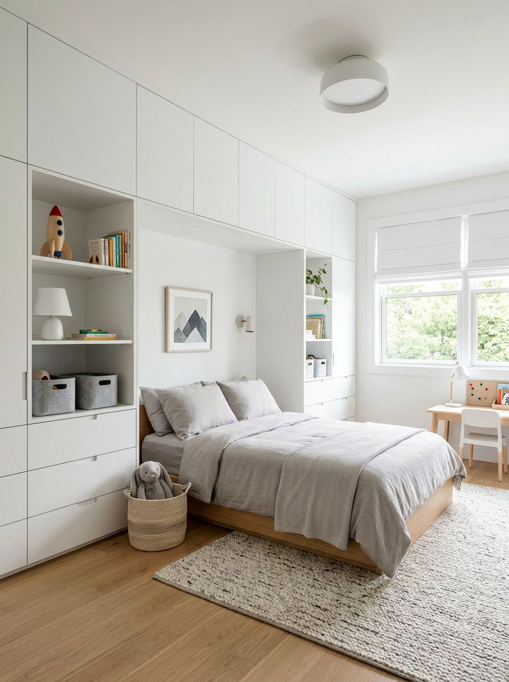 Minimalist Storage Kids Room - 30 preschooler bedroom ideas