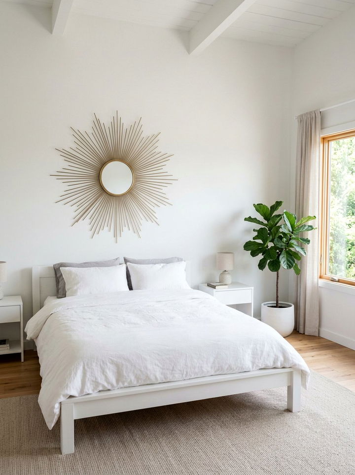 Minimalist Sunburst Mirror - 30 bedroom sunburst mirrors