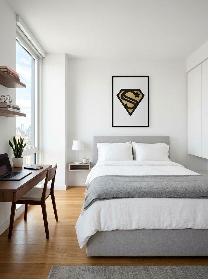 Minimalist Superhero Bedroom - 30 comic book bedroom ideas