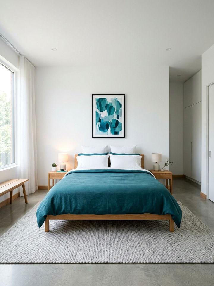 Minimalist Teal Bedroom - 30 teal bedroom design ideas