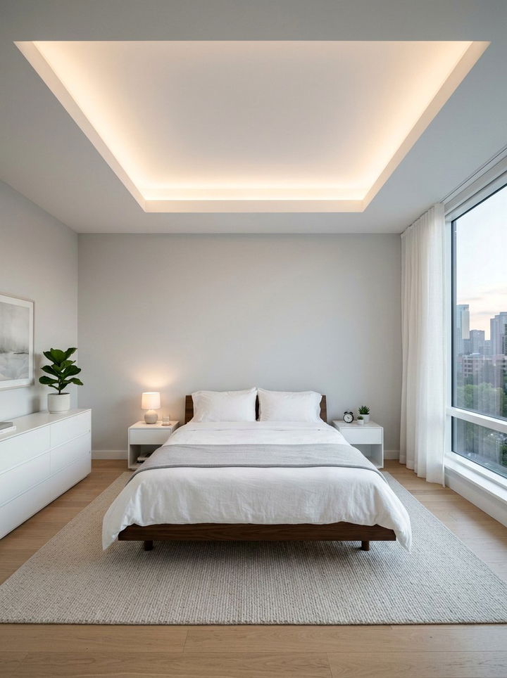 Minimalist Tray - 30 bedroom false ceiling designs