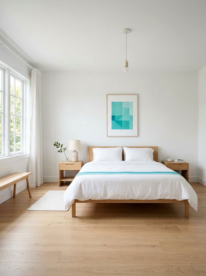 Minimalist Turquoise Bedroom - 30 turquoise bedroom ideas