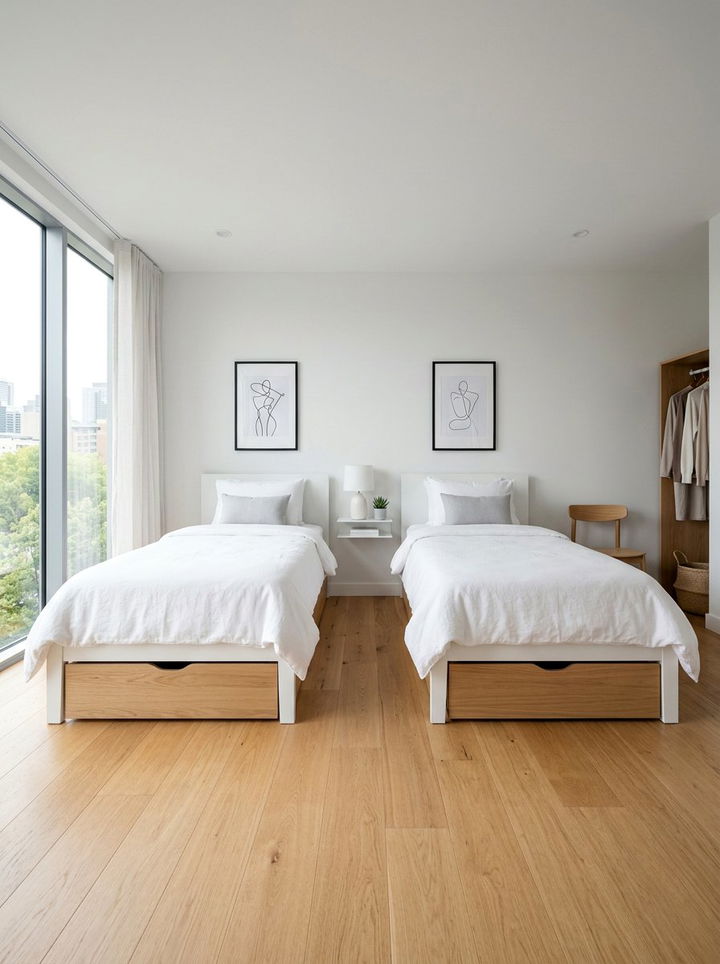Minimalist Twin Bedroom - 30 twin siblings bedroom ideas