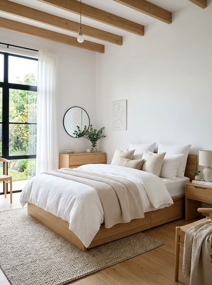 Minimalist White Bedding - 30 bedroom bed making ideas