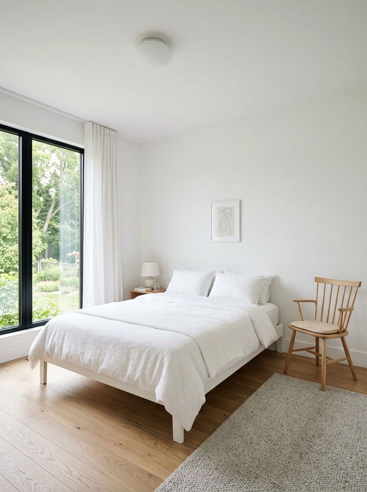 Minimalist White Bedroom - 30 bedroom on a budget ideas
