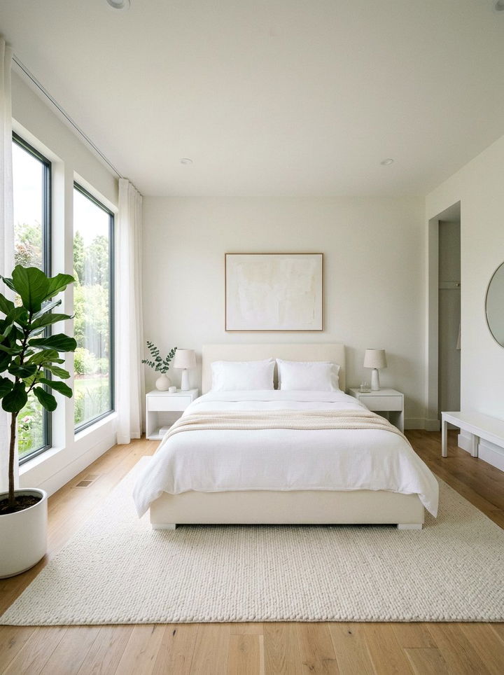 Minimalist White Bedroom - 30 neutral bedroom ideas