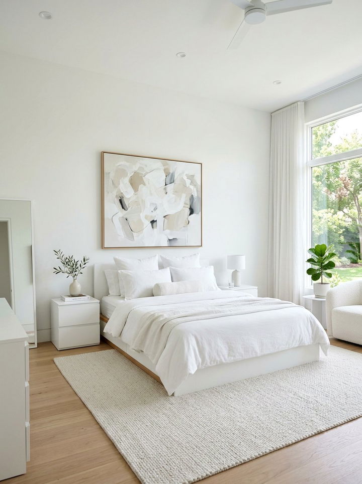 Minimalist White Bedroom - 30 snow white bedroom ideas