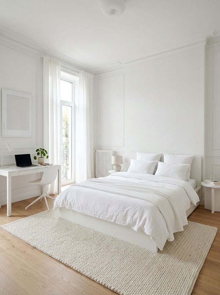 Minimalist White Bedroom - 30 young adult bedroom ideas