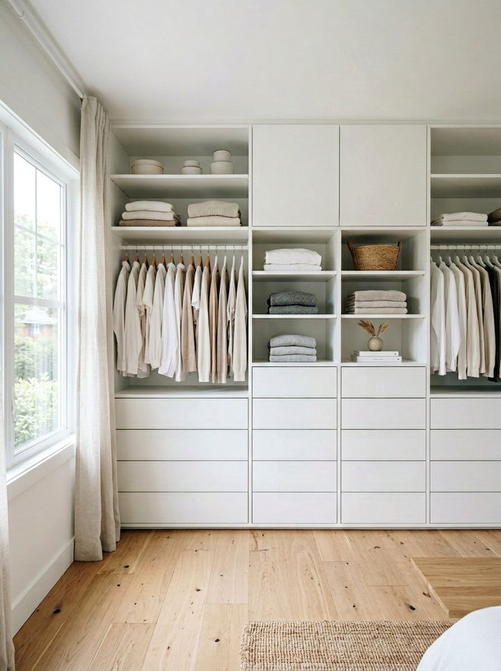 Minimalist White Closet - 30 bedroom closet ideas
