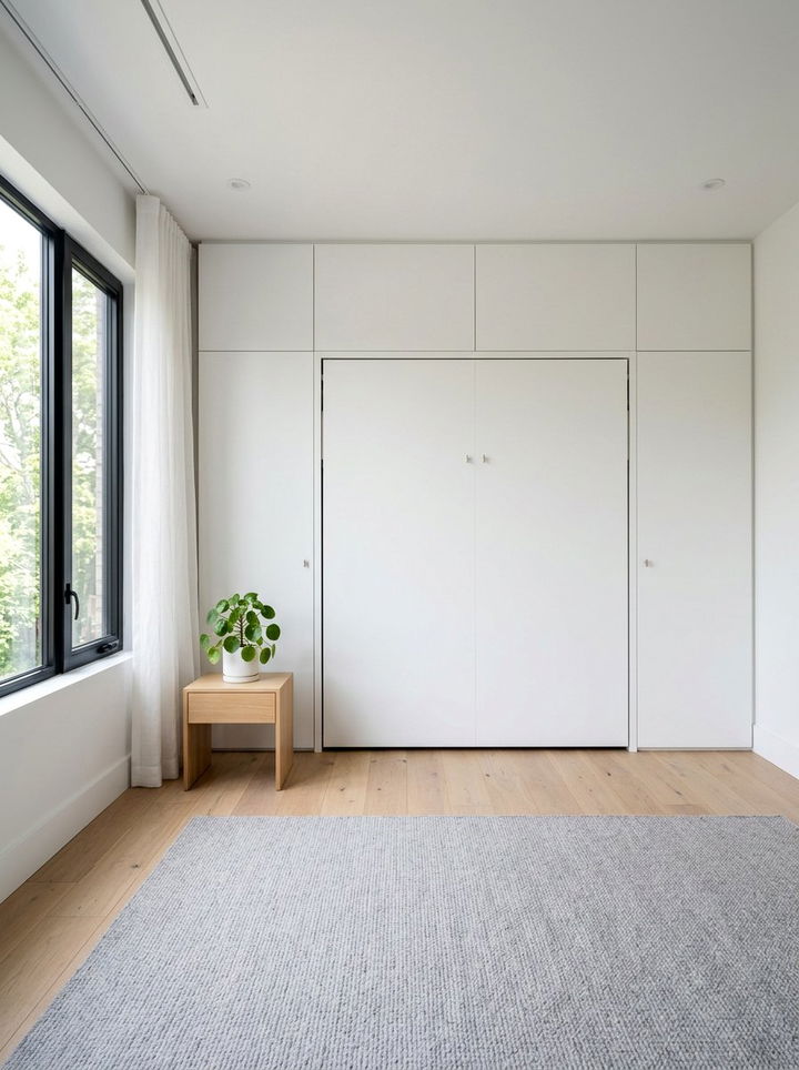 Minimalist White Murphy Bed - 30 bedroom murphy bed ideas