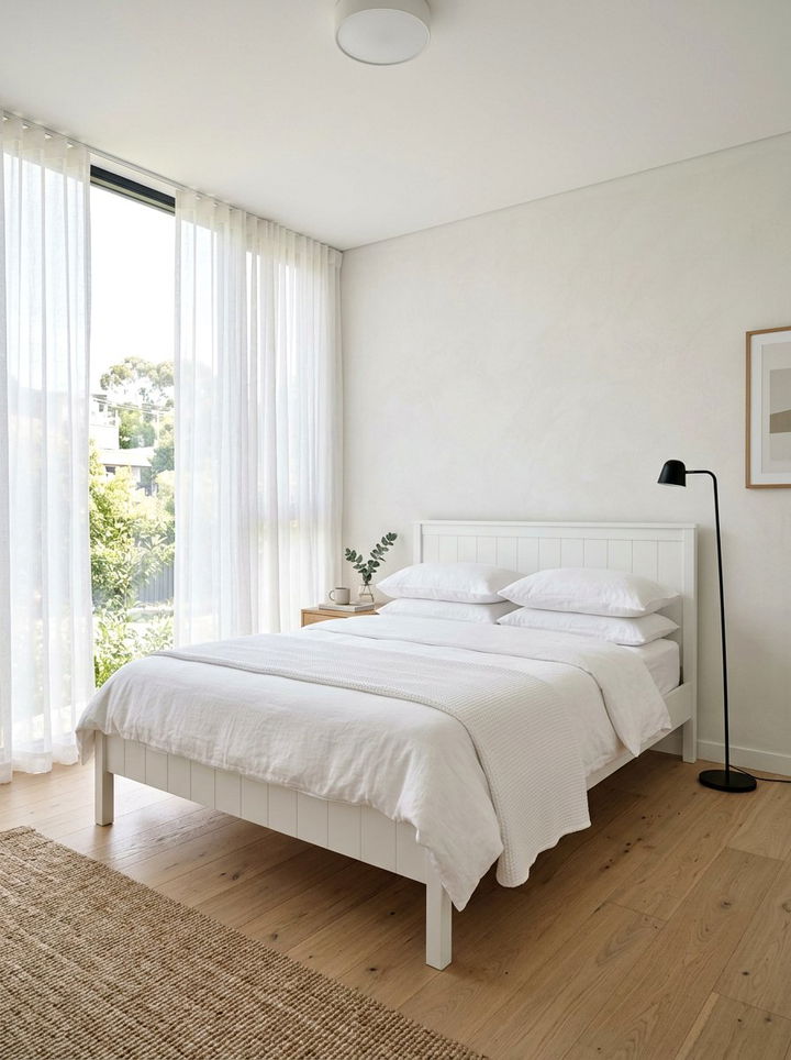 Minimalist White Panel Bed - 30 bedroom panel beds
