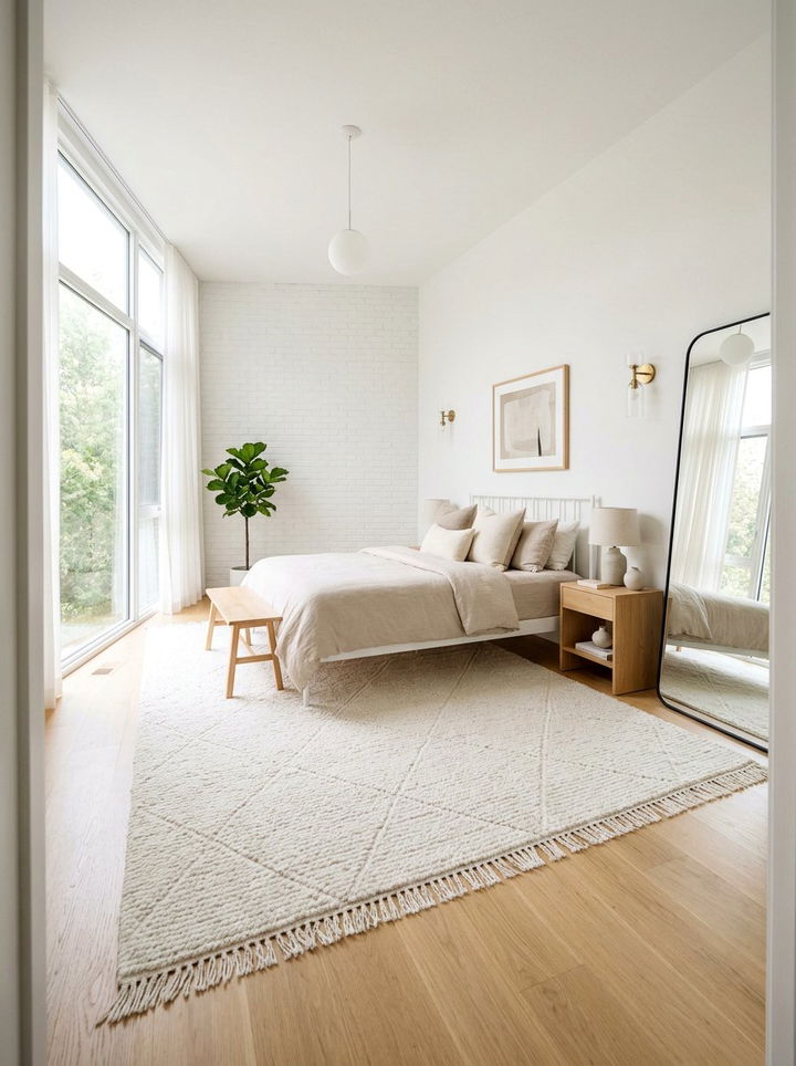 Minimalist White Rug - 30 bedroom area rugs