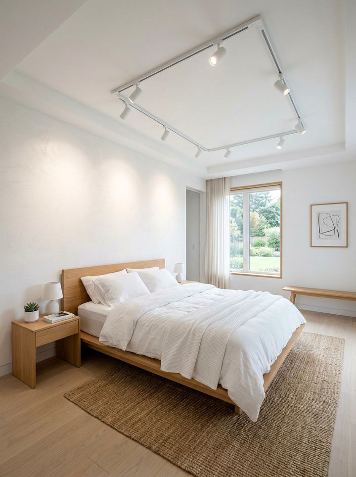 Minimalist White Track Lighting - 30 bedroom track lighting ideas