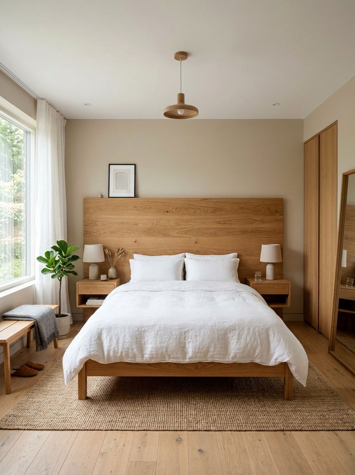 Minimalist Wood Bedroom - 30 minimalist beige bedroom ideas