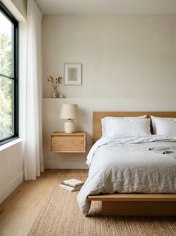 Minimalist Wood Floating Nightstand - 30 bedroom floating nightstands