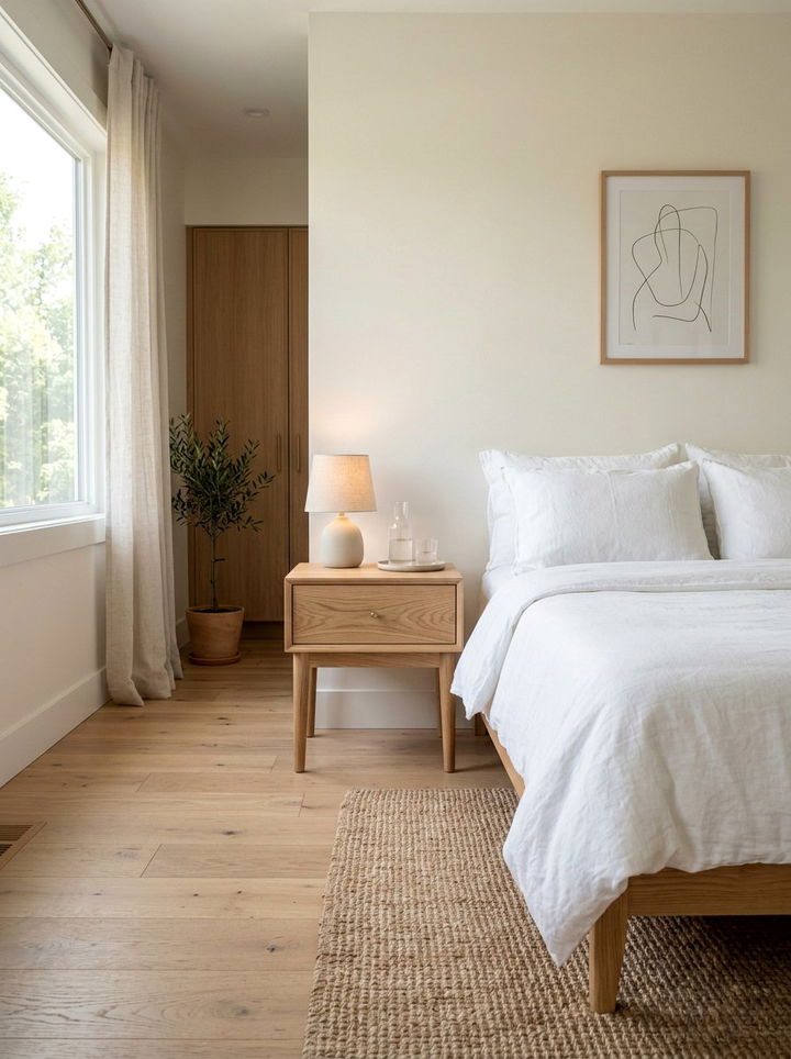 Minimalist Wood Nightstand - 30 one day bedroom ideas