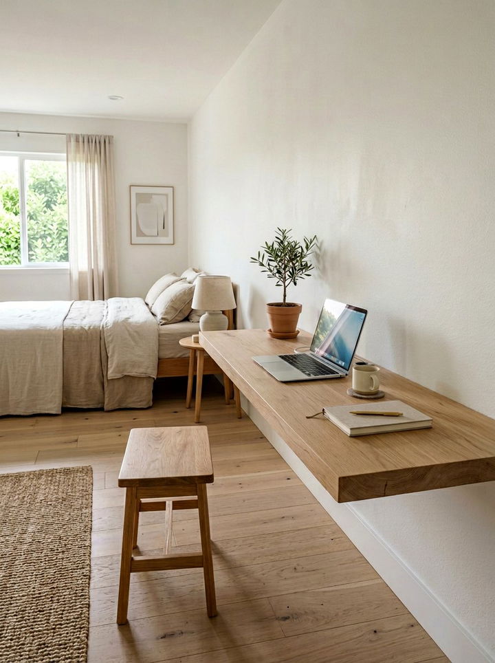 Minimalist Workspace Bedroom - 30 bedroom floating desks