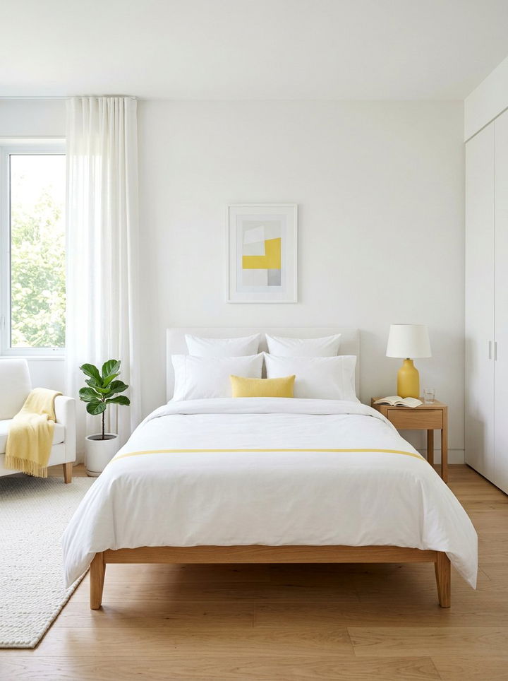 Minimalist Yellow And White Bedroom - 30 yellow and white bedroom ideas