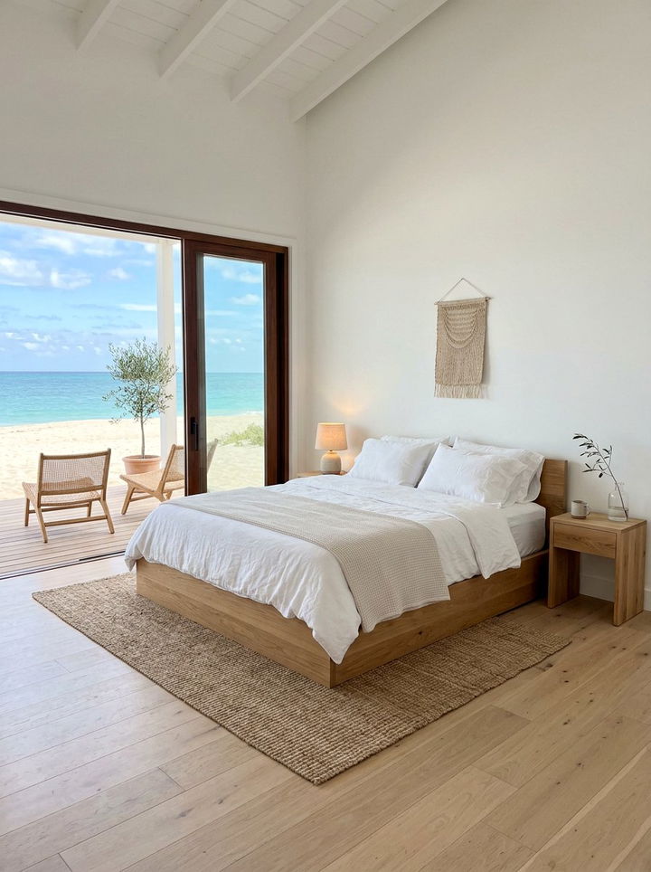Minimalist beach bedroom - 30 coastal white bedroom ideas