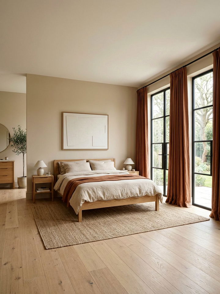 Minimalist beige wall paint - 30 rust and beige bedroom ideas