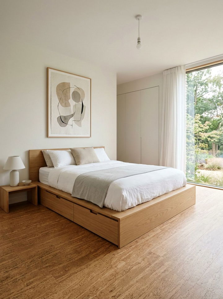 Minimalist cork bedroom - 30 bedroom cork flooring ideas