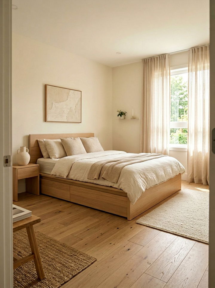 Minimalist cream bedroom - 30 cream bedroom decor ideas