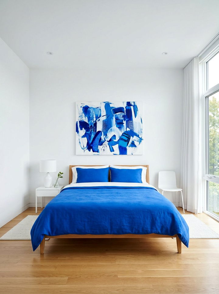 Minimalist electric blue bedroom - 30 electric blue bedroom ideas