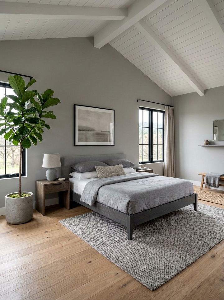 Minimalist gray farmhouse bedroom - 30 farmhouse gray bedroom ideas