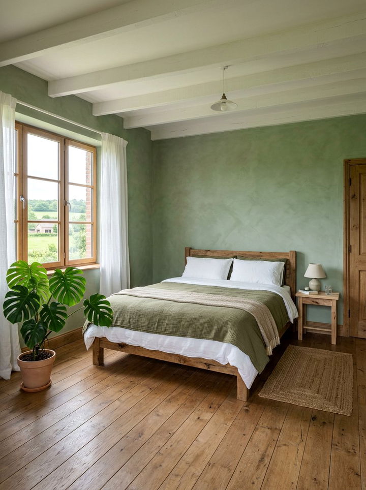 Minimalist green farmhouse bedroom - 30 farmhouse green bedroom ideas