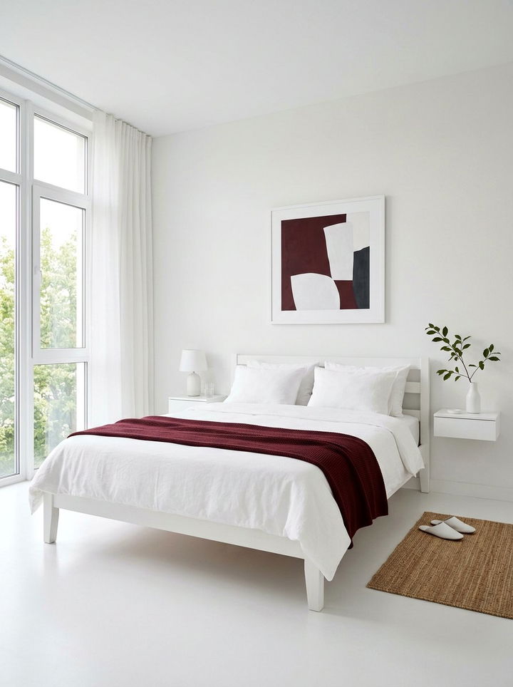 Minimalist maroon bedroom - 30 maroon bedroom ideas