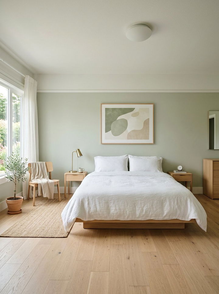 Minimalist sage bedroom - 30 sage and white bedroom ideas