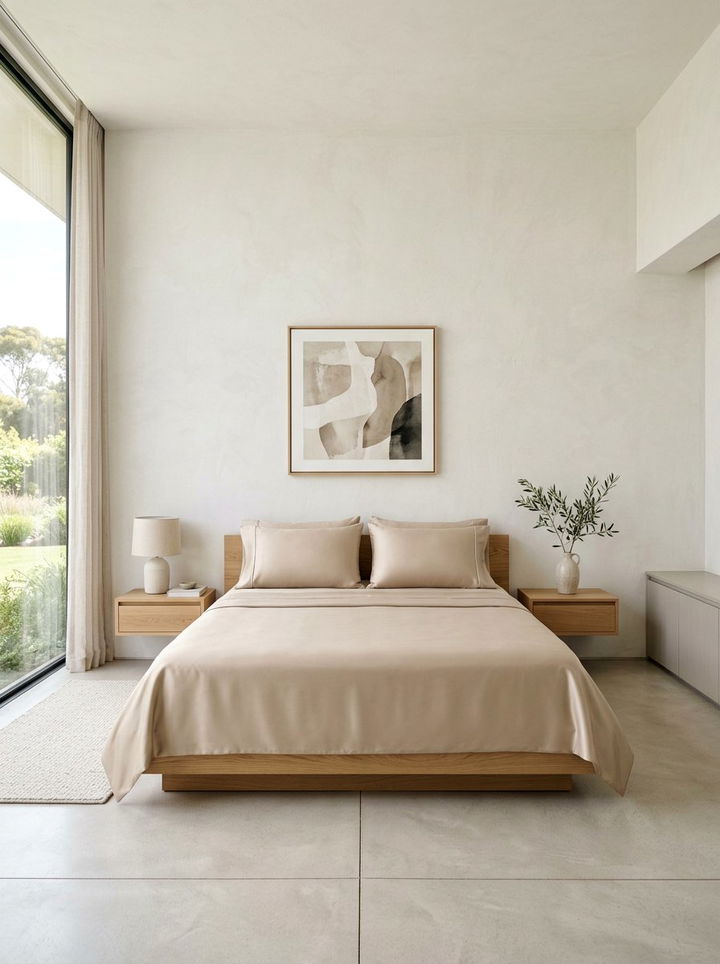 Minimalist silk sheets - 30 bedroom silk bedding ideas