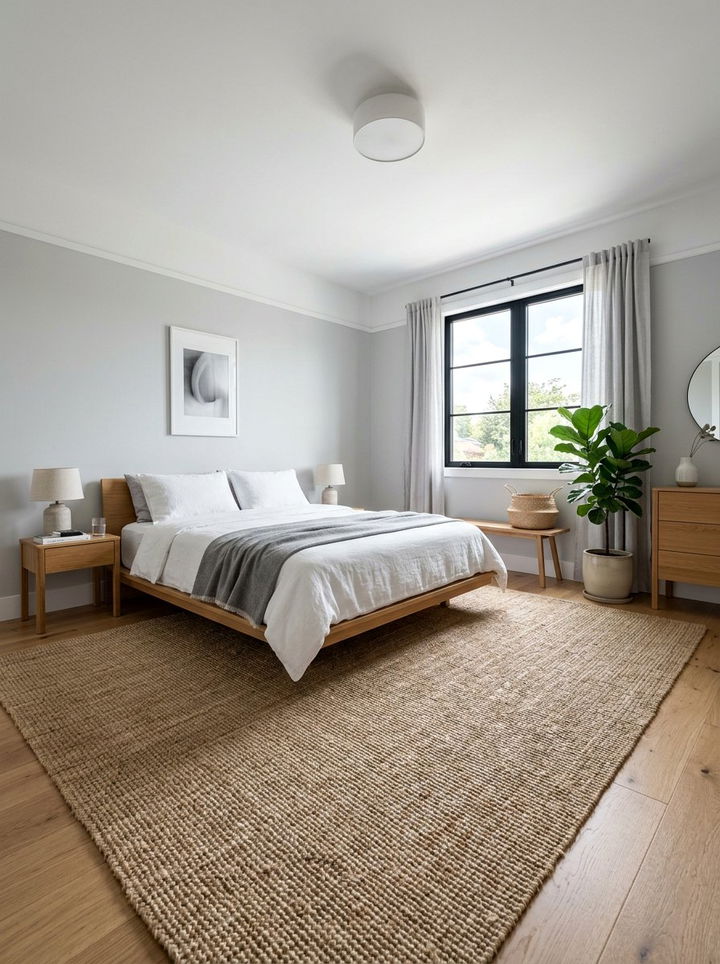 Minimalist sisal floor mat - 30 sisal bedroom ideas