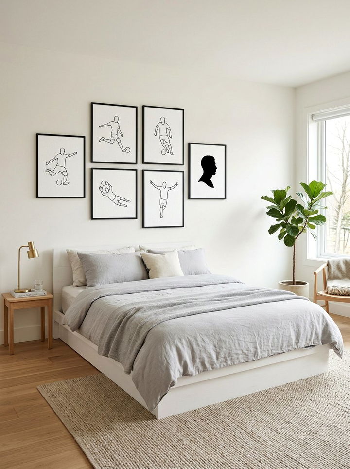 Minimalist soccer wall art - 30 soccer bedroom ideas