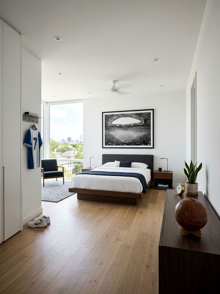 Minimalist sports bedroom - 30 sports themed bedroom ideas